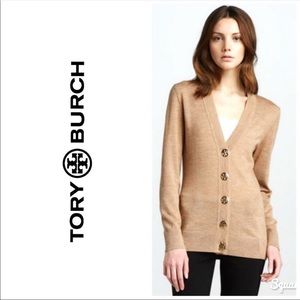 Tory Burch Simone Merino Wool Cardigan Sweater Med